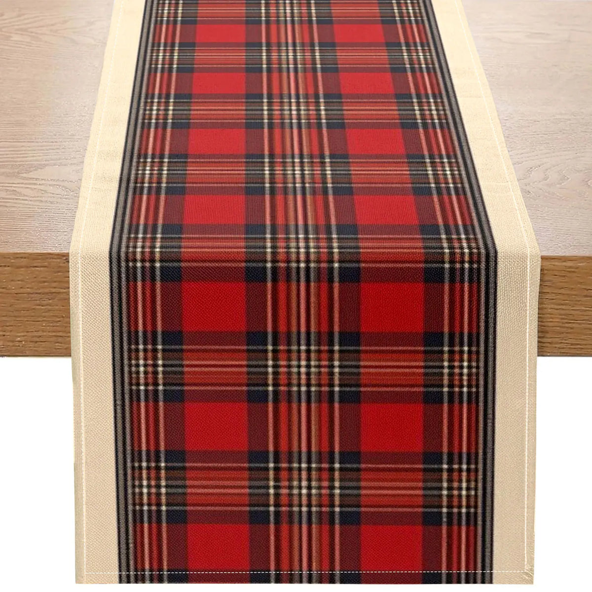 Vintage Red & Black Plaid Table Runner | British Holiday Décor Table Runner PLUSH A 33X90Cm