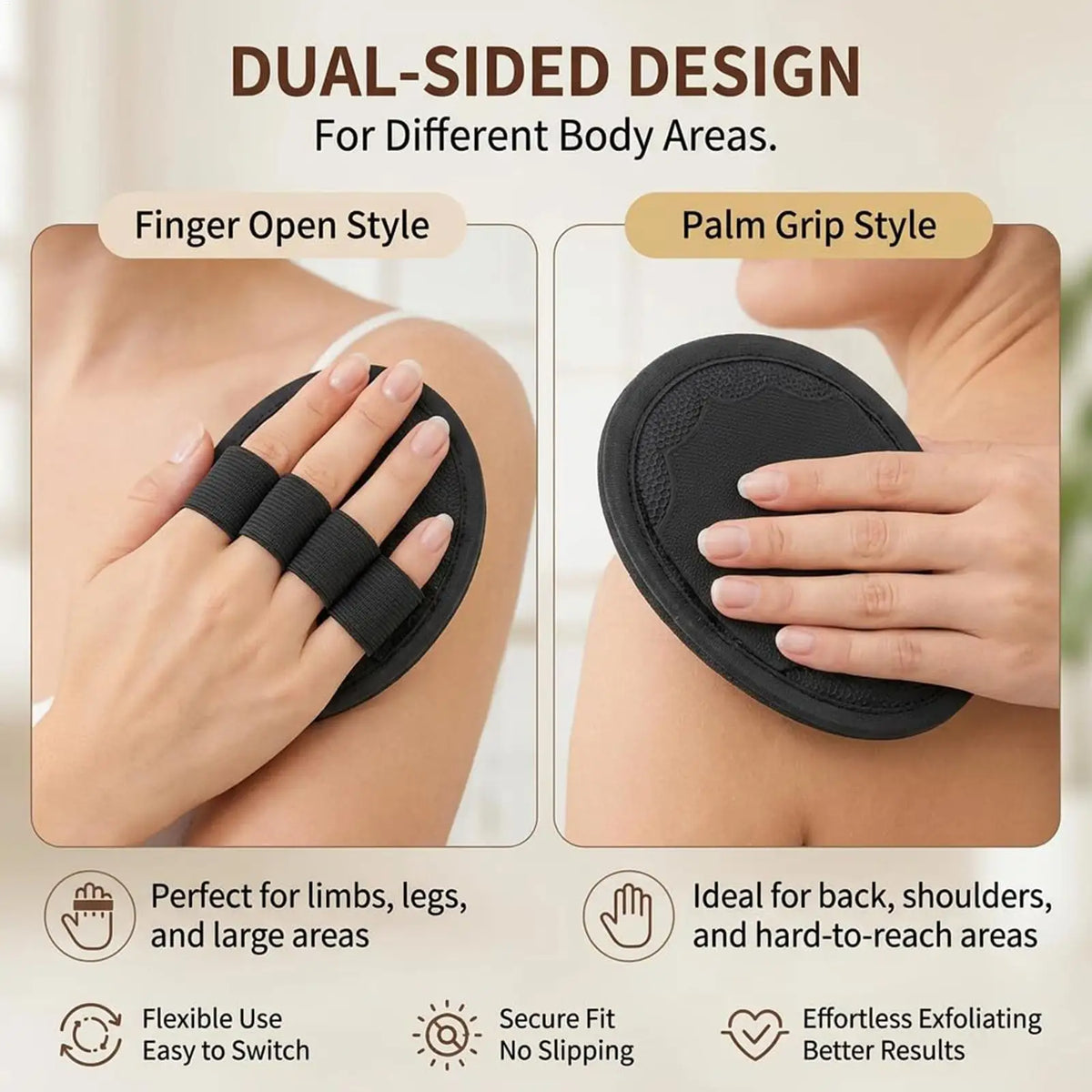 Rubber Exfoliating Bath Scrubber – Dual-Sided Body Scrub Pad Body Scrubber PLUSH