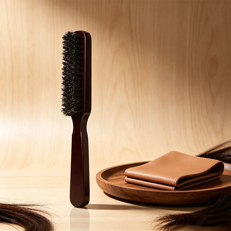 Boar Bristle Hair Brush – Unisex Wood Handle Styling Brush Boar Bristle Hair Brush PLUSH