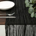 Cheesecloth Gauze Table Runner – Semi-Sheer Vintage Boho Table Runner PLUSH black S