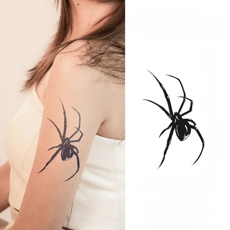 Spider Temporary Tattoo Sticker – Herbal Ink, Lasts 1-2 Weeks Temporary Tattoo Sticker PLUSH