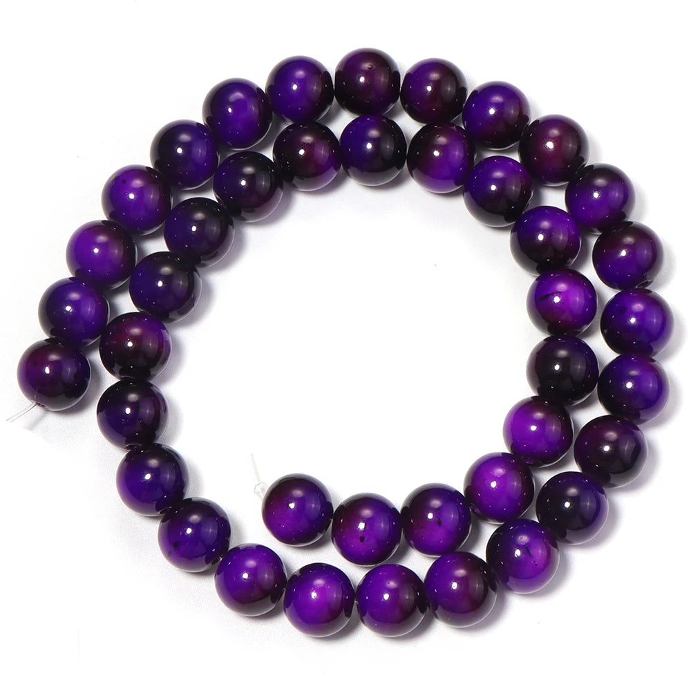 Purple Tiger Eye Glass Spacer Beads 6/8/10mm – DIY Jewelry Glass Spacer Beads PLUSH 10mm