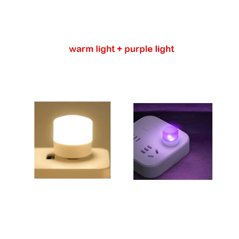 ZWINCKY USB LED Night Light – Mini Plug-In Reading Lamp 1W USB LED Night Light PLUSH 1 warm 1purple China Mainland
