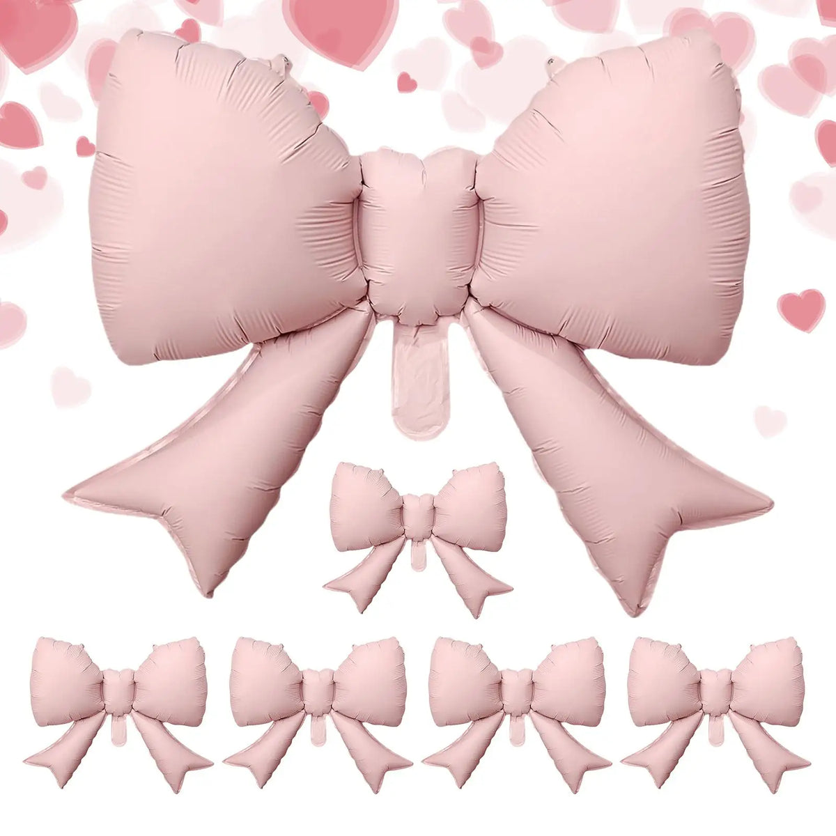 Pink Bow Foil Balloons 6pcs – Party, Wedding & Birthday Decor Party Foil Balloons PLUSH