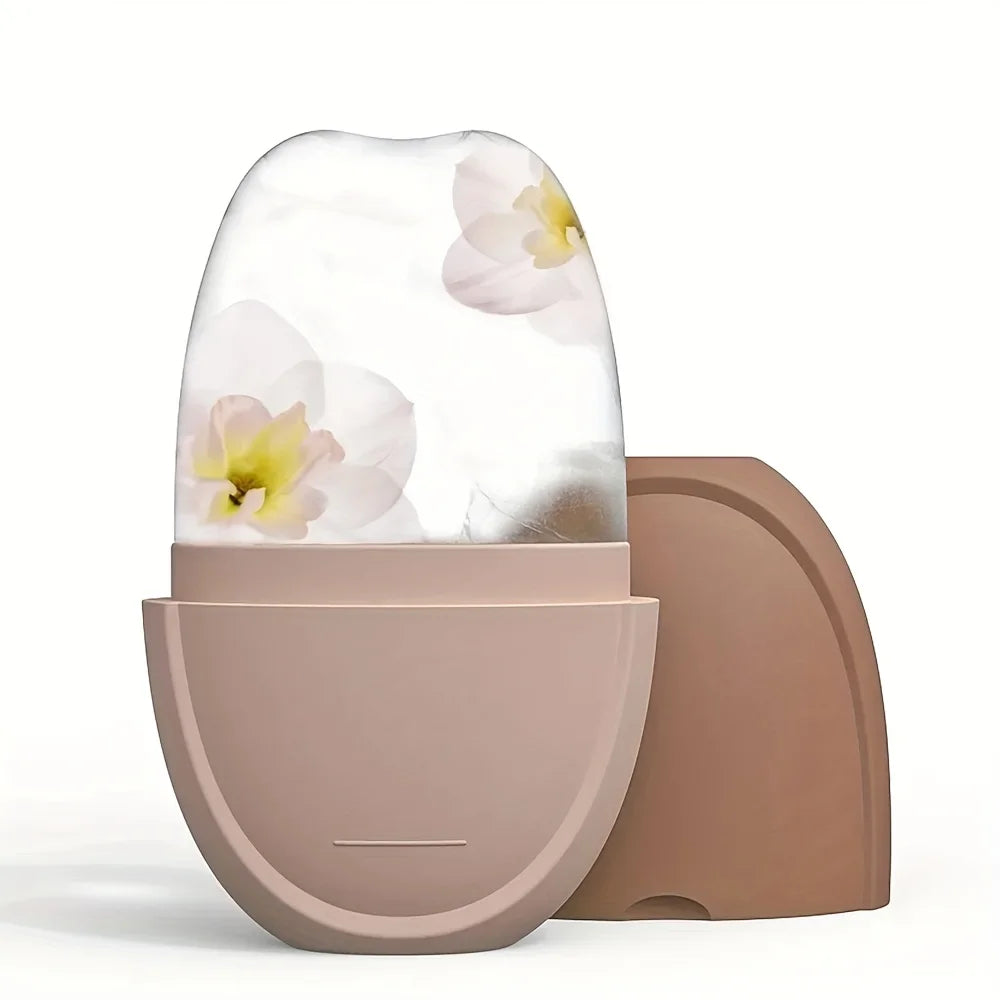Silicone Face Ice Roller Tray – Facial Massage & Cooling Tool Facial Ice Roller PLUSH Brown