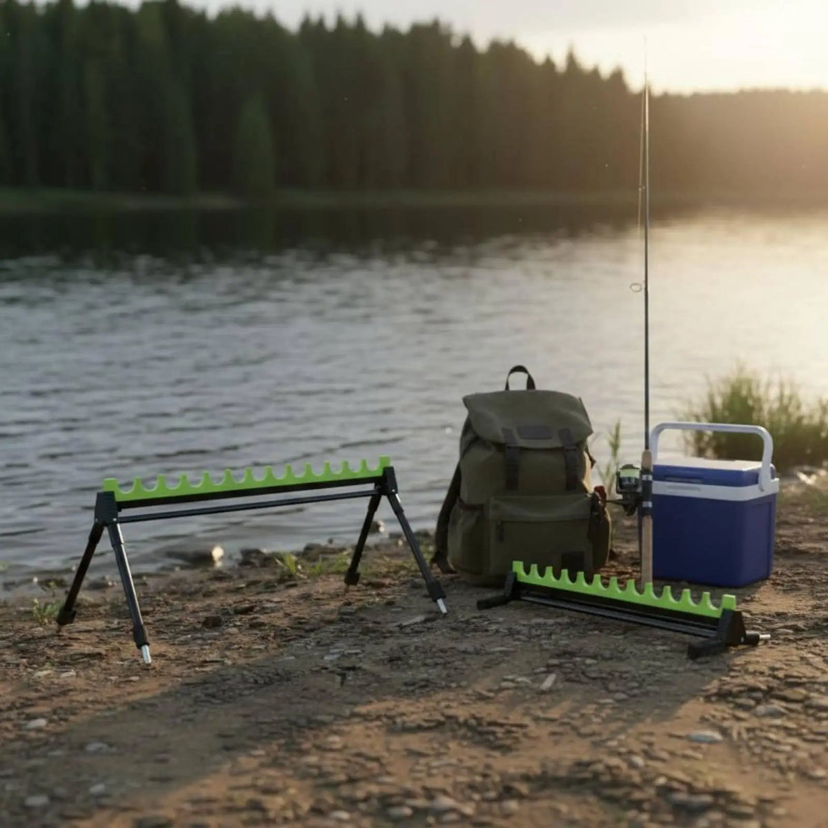 Telescopic Folding Fishing Rod Stand – Multi-Slot Bank Rack Fishing Rod Stand PLUSH