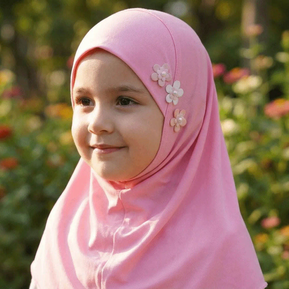 Girls Pull-On Hijab Turban Head Wrap | Soft Stretch | Ages 2–6 Kids Hijab Turban PLUSH