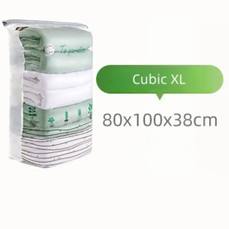 TAILI No-Pump Vacuum Storage Bags – Large Compression Bags Vacuum Storage Bags PLUSH cubic Vacuum Bag XL