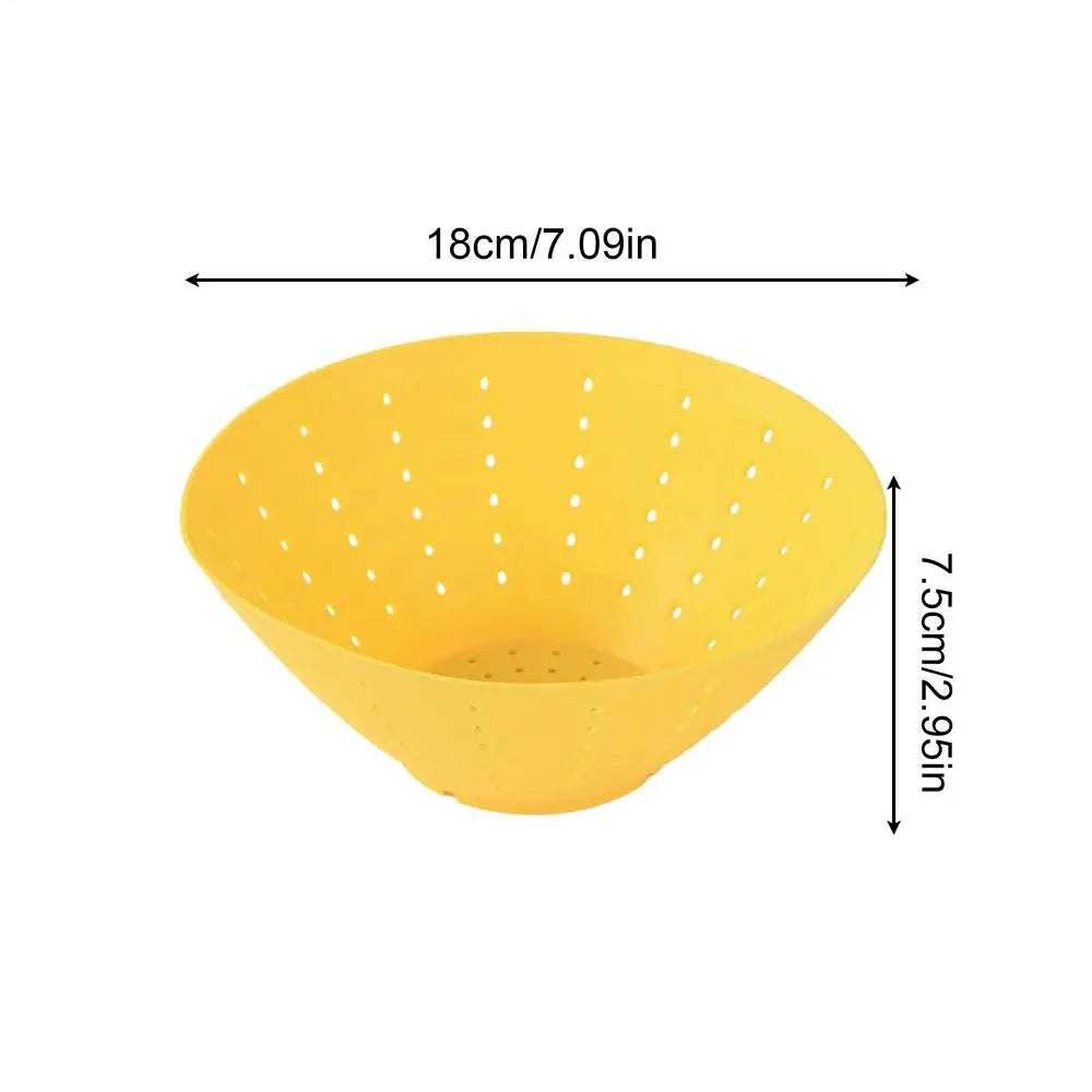 Foldable Silicone Strainer Bowl – Fruit & Veggie Colander Silicone Colander PLUSH Yellow
