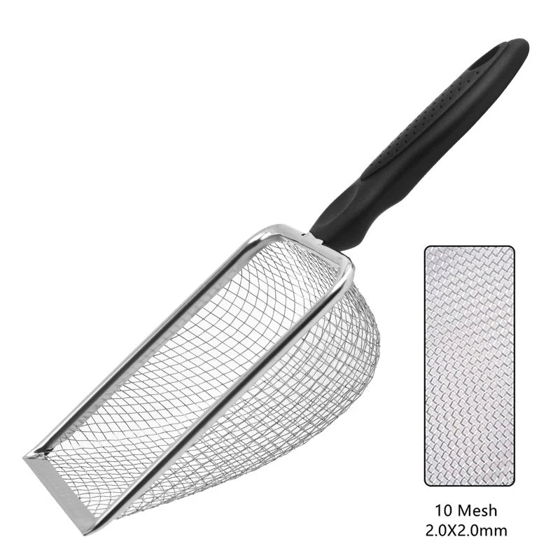 Stainless Steel Reptile & Cat Litter Mesh Scoop Shovel Reptile Litter Scoop PLUSH 2.0X2.0mm