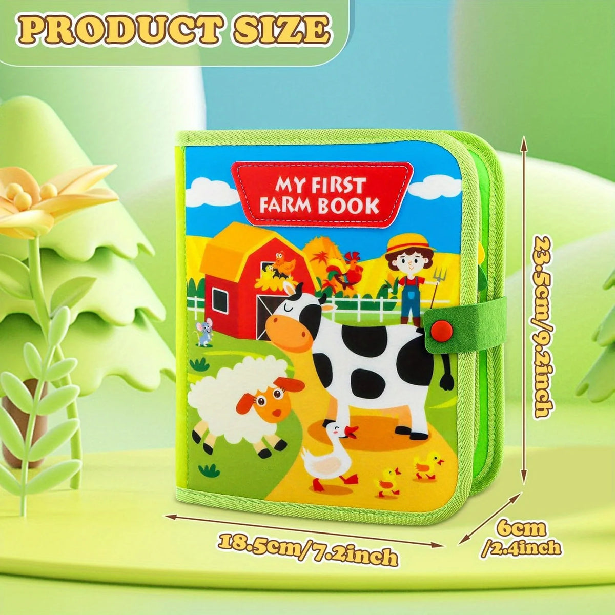Farm Felt Busy Book for Toddlers – Montessori Learning Ages 1–3 Felt Activity Book PLUSH