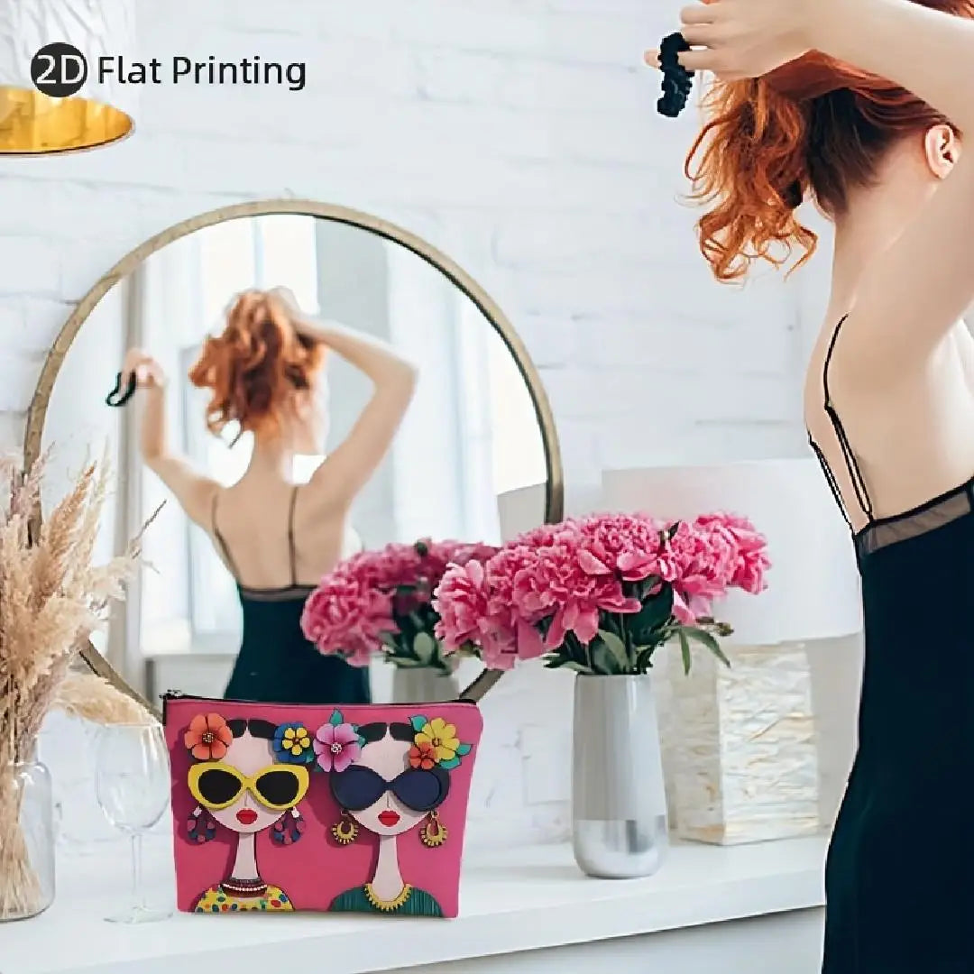 Floral Makeup Bag – Zipper Pouch & Jewelry Storage for Women Makeup Bag PLUSH