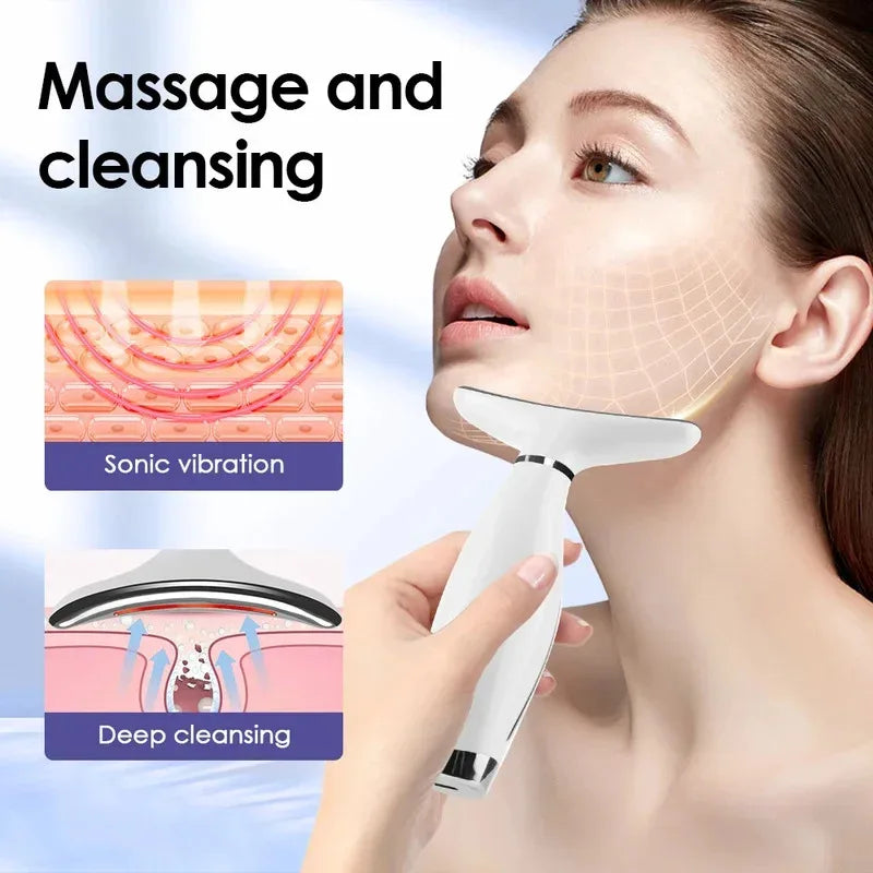 7-Color LED Light Therapy Face & Neck Massager | Skin Tightening LED Skin Massager PLUSH