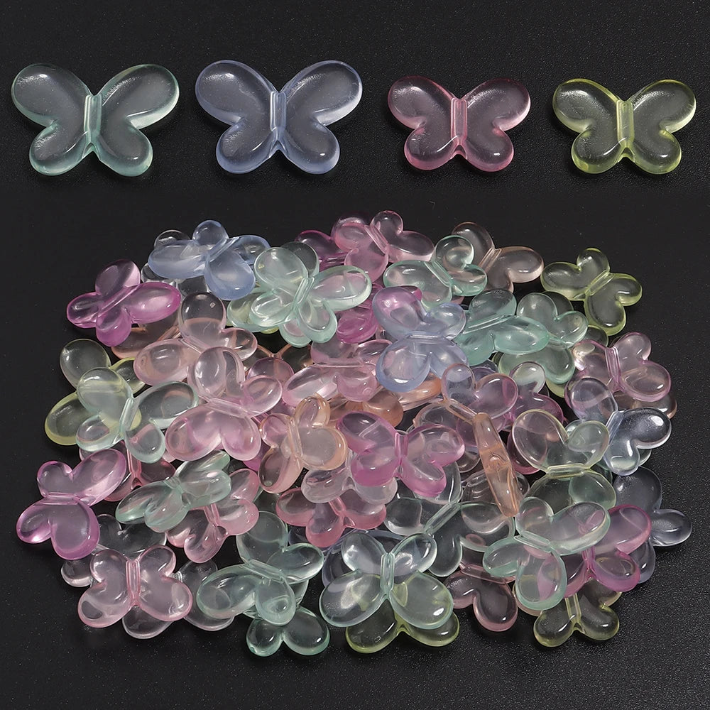 100pcs Butterfly Acrylic Spacer Beads – DIY Jewelry Making Acrylic Spacer Beads PLUSH
