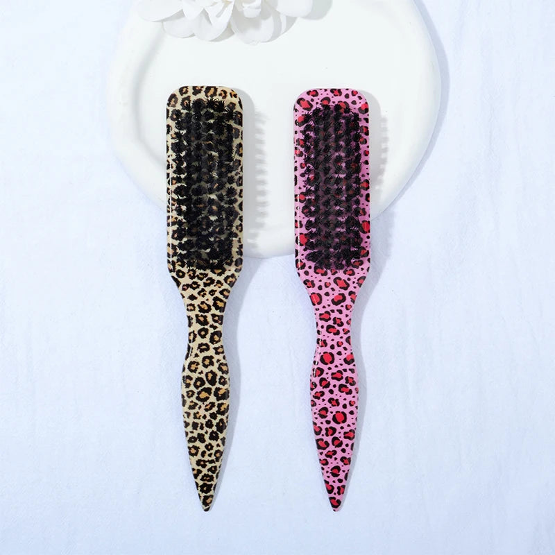 Boar Bristle Slick Back Hair Brush – Edge Control & Styling Hair Styling Brush PLUSH