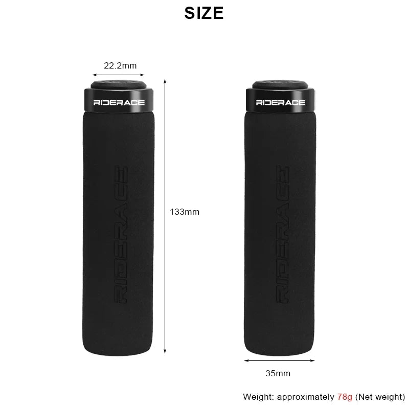 RIDERACE MTB Bicycle Handlebar Grips – Soft Sponge Anti-Slip Bicycle Handlebar Grips PLUSH