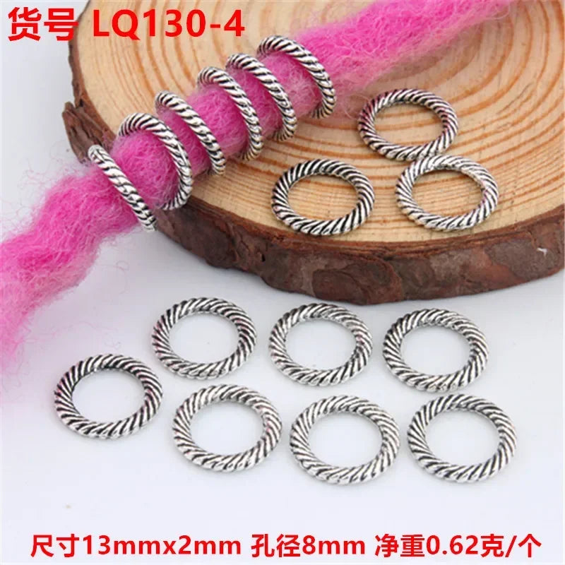 5pcs Viking Dreadlock Hair Braid Beads Cuffs Rings Gold Silver Hair Braid Cuffs PLUSH 5pcs LQ130-4