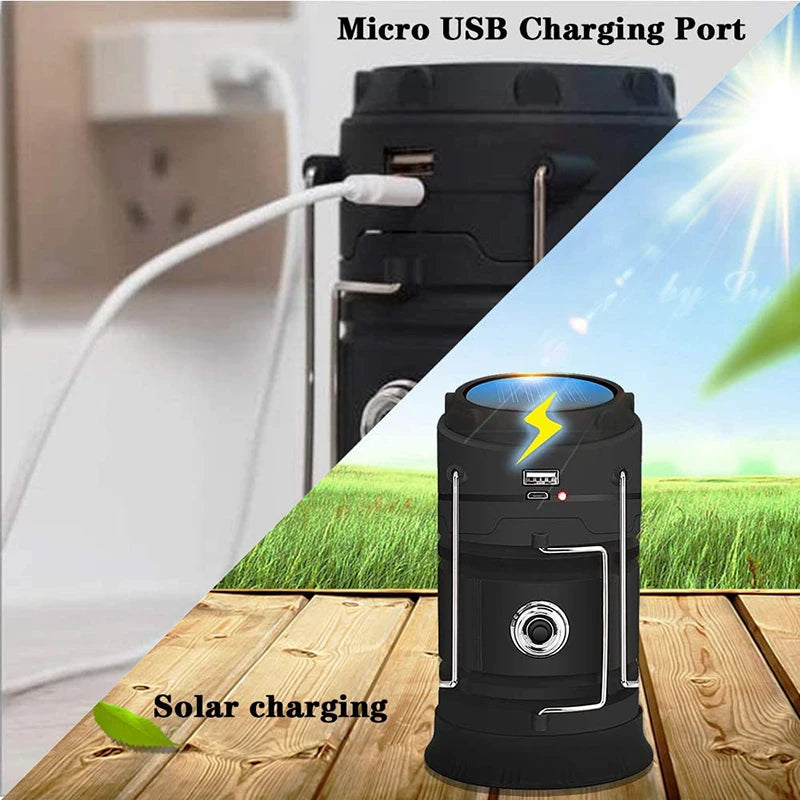 Solar Rechargeable Telescopic LED Camping Lantern – 300 Lumens Solar Camping Lantern PLUSH