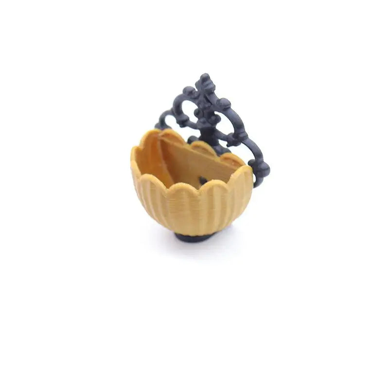 1:12 Dollhouse Wall Shelf with Flower Basket | Miniature Decor Dollhouse Accessory PLUSH