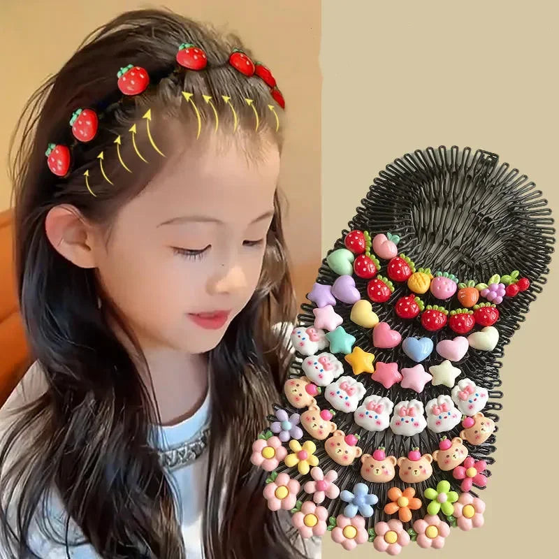 Y2K Star Heart Colorful Hair Comb Clips – Girls Hair Accessories Hair Comb Clip PLUSH