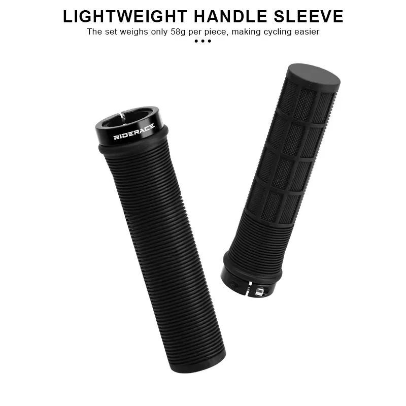 RIDERACE Lock-On MTB Handlebar Grips – Ergonomic TPR Non-Slip Bike Handlebar Grips PLUSH