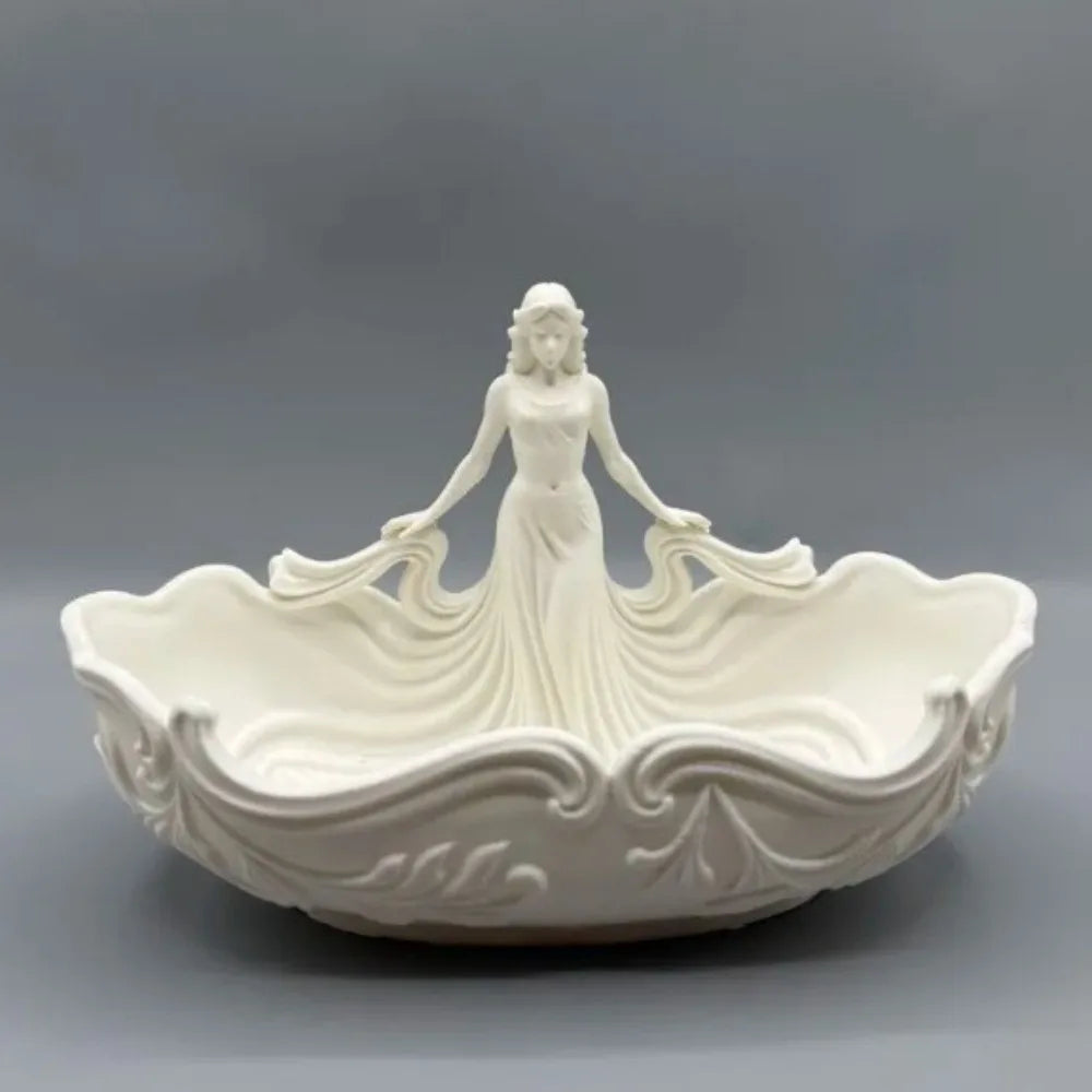 Statue-Shaped Jewelry Storage Tray | Elegant Desktop Organizer Jewelry Storage Tray PLUSH White-M