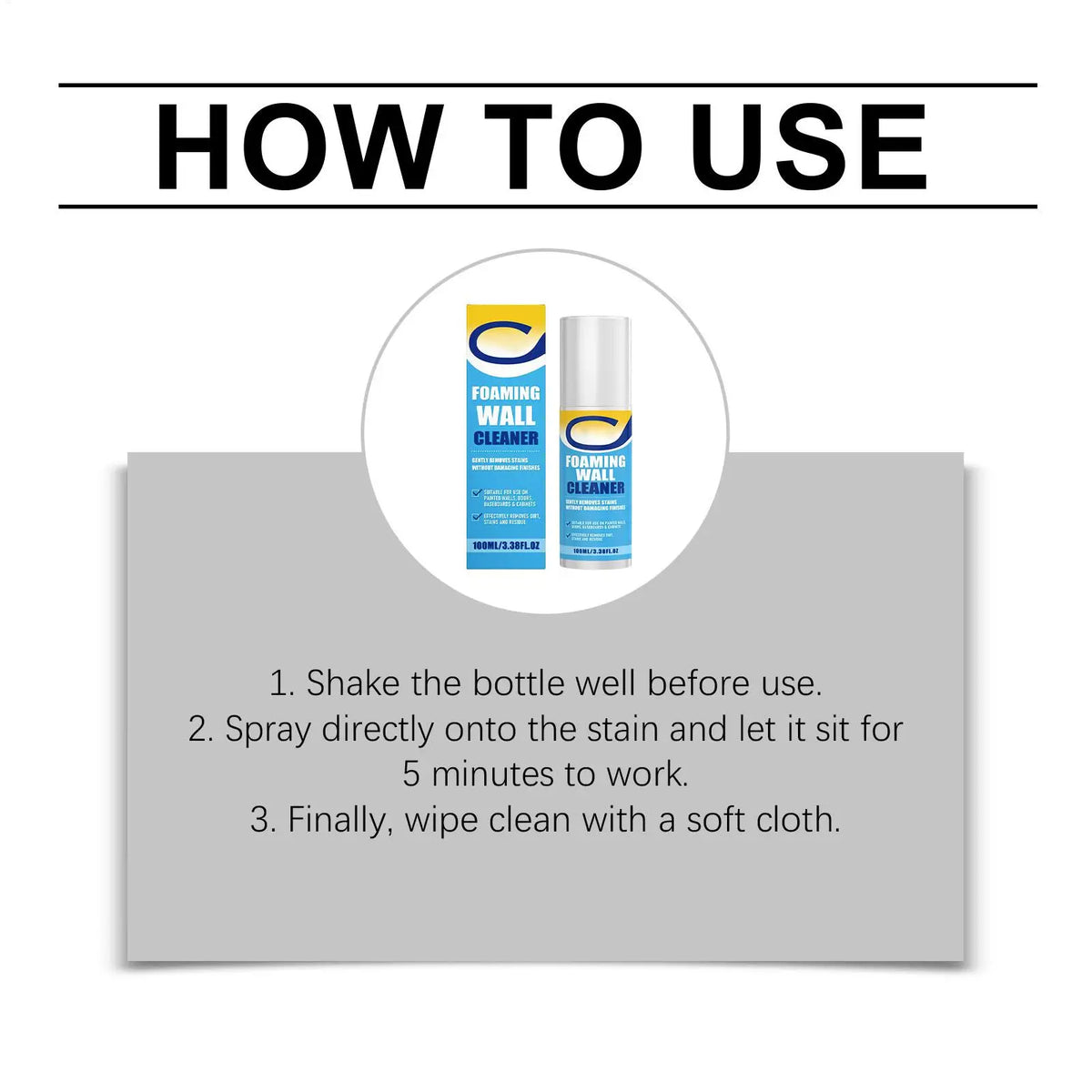 Bathroom Foam Cleaner 100ml | Kitchen & Tile Degreaser Spray Foam Surface Cleaner PLUSH