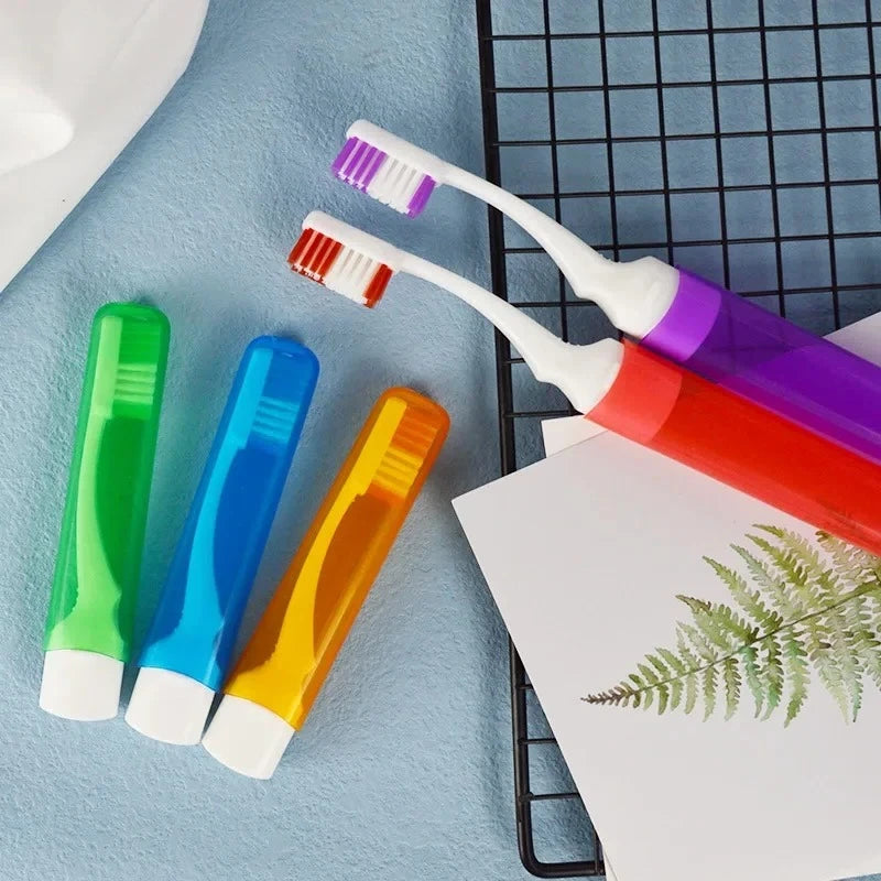 Mini Folding Travel Toothbrush – Portable Manual, 5 Colors Travel Toothbrush PLUSH