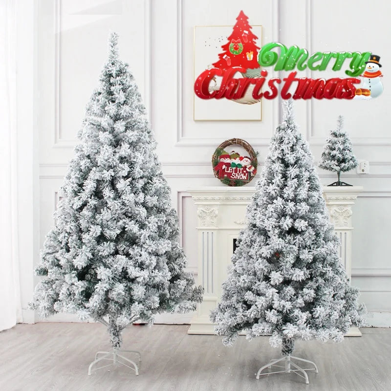 Snowy Flocked Christmas Tree – Frosted PVC Pine Holiday Decor Artificial Christmas Tree PLUSH