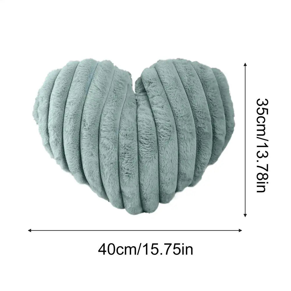 Heart-Shaped Plush Throw Pillow – Cute Sofa & Decor Cushion Plush Throw Pillow PLUSH Blue