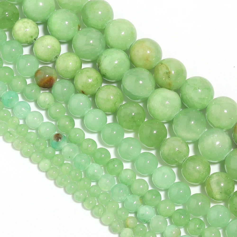 Cyan Natural Stone Round Spacer Beads – DIY Jewelry Making Natural Stone Beads PLUSH