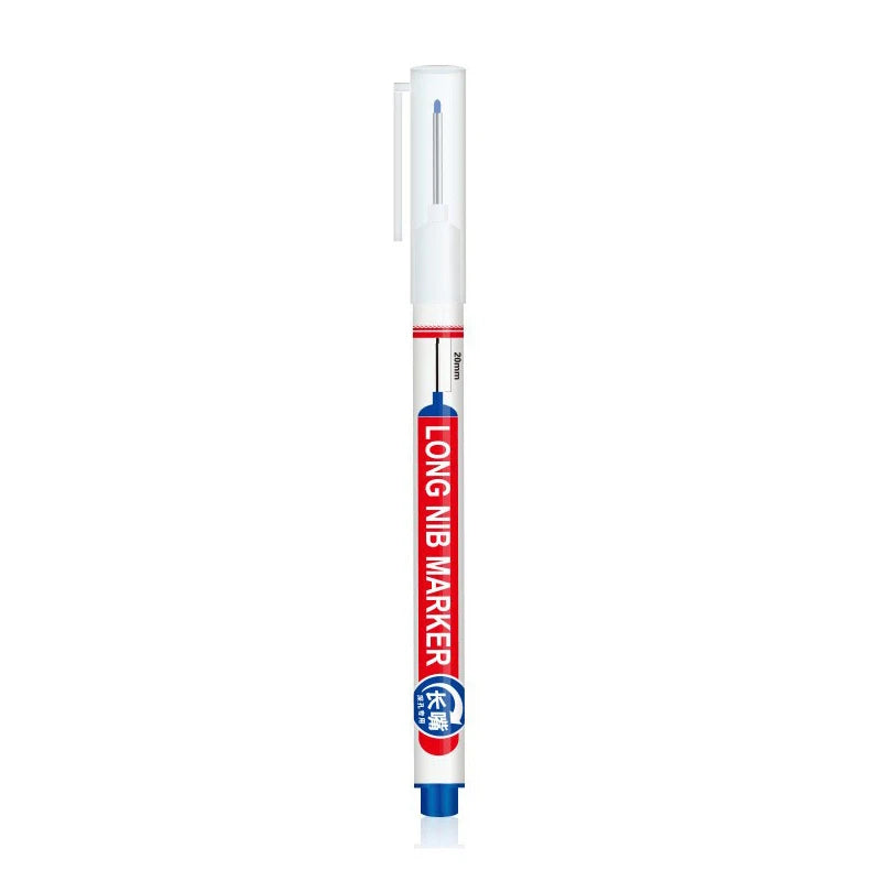 Long Nib Deep Hole Marker Pen – Waterproof 20mm Marking Tool Deep Hole Marker Pen PLUSH Blue