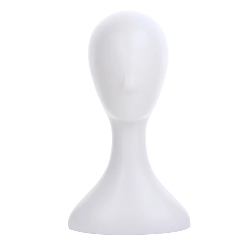 Female Plastic Mannequin Head Model – Wig Hat Hair Display Stand Mannequin Head Stand PLUSH White
