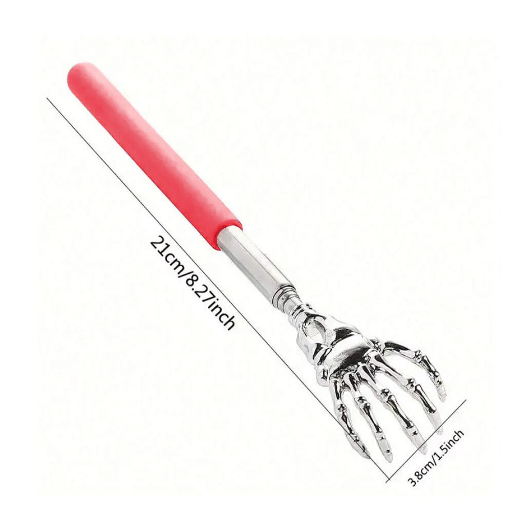 Telescoping Stainless Steel Back Scratcher – Human & Pets Back Scratcher PLUSH RED