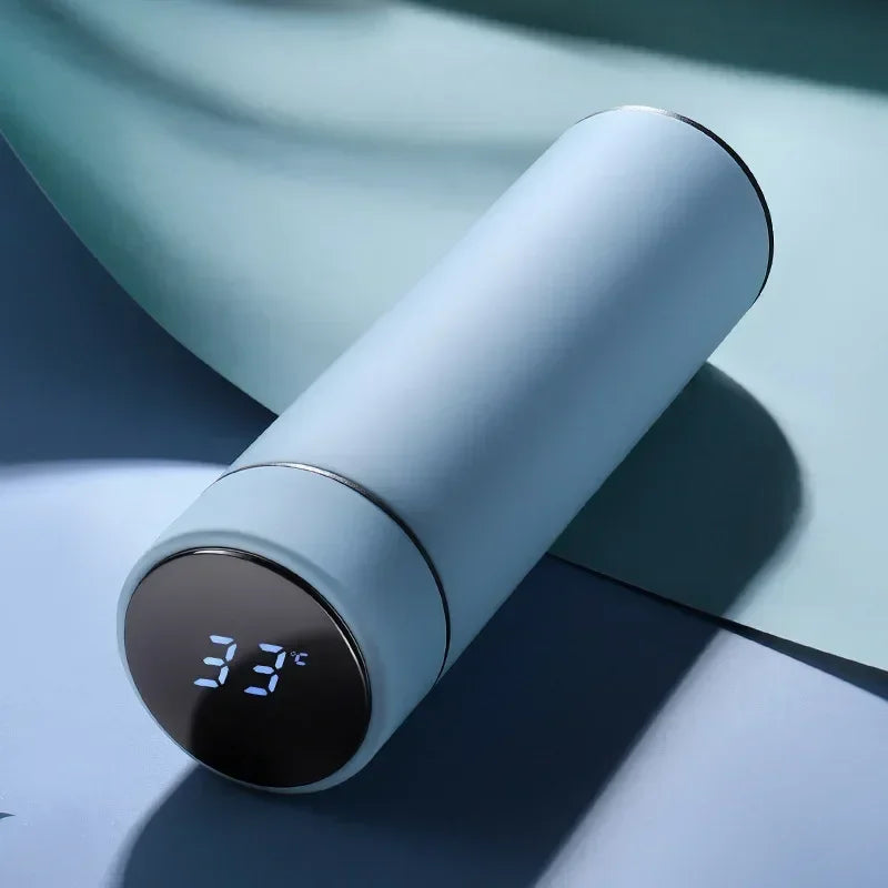 Smart Temp Display Thermal Mug – 500ml Stainless Steel Thermos Insulated Thermal Mug PLUSH BLue 500ml