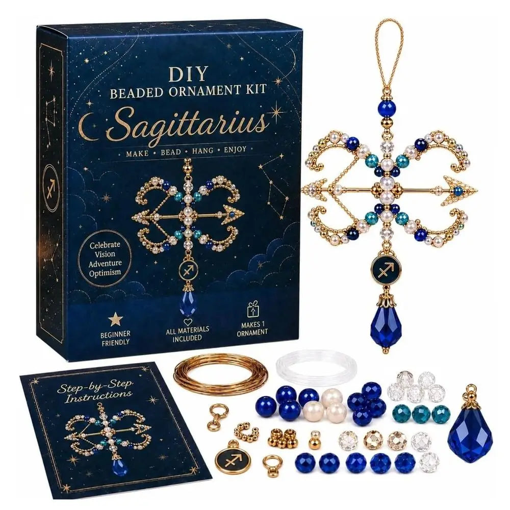 DIY Beaded Constellation Pendant Kit – Zodiac Bag Charm Craft DIY Jewelry Kit PLUSH Style 10