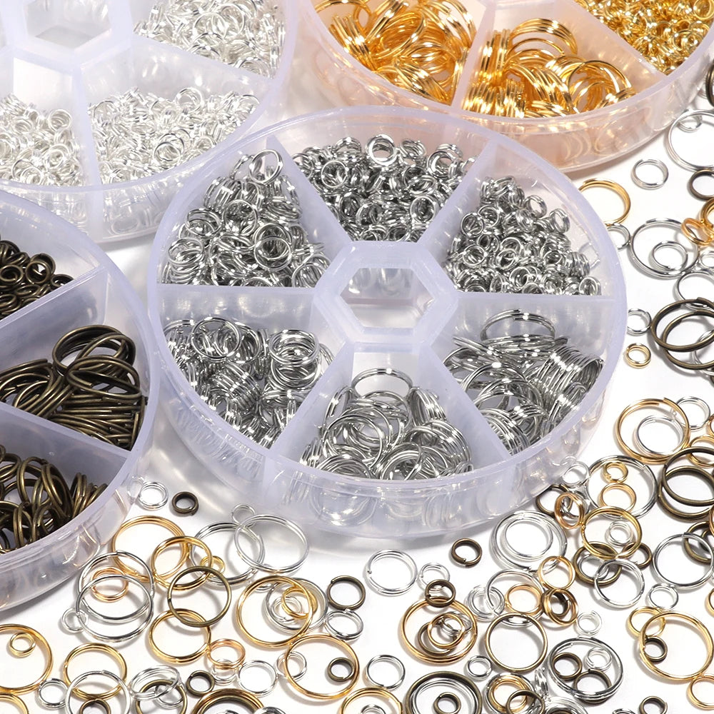 Metal Jump Rings Double Loop Split Ring Connectors – 6 Sizes Jewelry Findings PLUSH