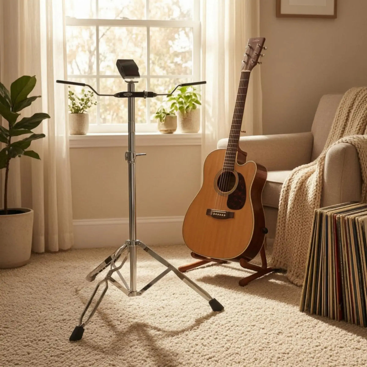 Chrome Bongo Drum Stand – Heavy Duty Adjustable Tripod Holder Drum Stand PLUSH Default Title