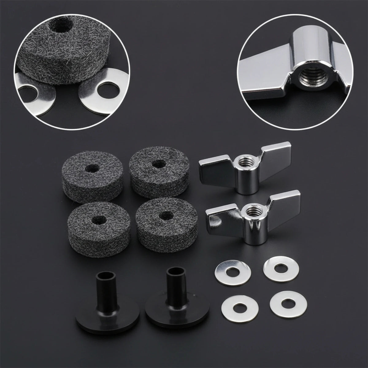 12-Piece Drum Hardware Kit – Wing Nuts, Felts & Washers Drum Hardware Kit PLUSH