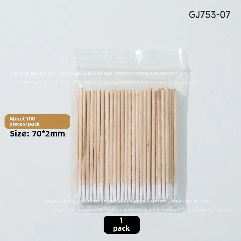 100pcs Wooden Cotton Swab Sticks – Nail Polish Corrector Nail Corrector Sticks PLUSH