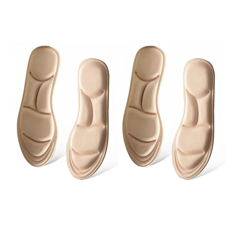 5D Memory Foam Massage Insoles – Breathable Sport Cushion Memory Foam Insoles PLUSH 2pairs-Beige EU35-36