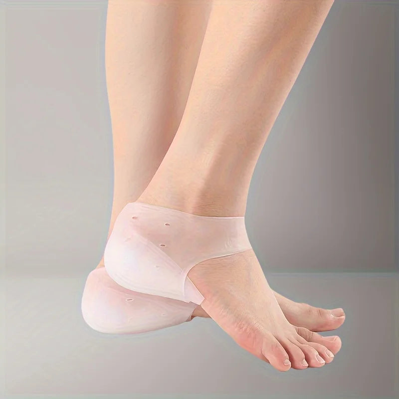 5CM Height Increase Silicone Gel Heel Pads & Arch Support Insoles Heel Lift Insoles PLUSH 5cm White