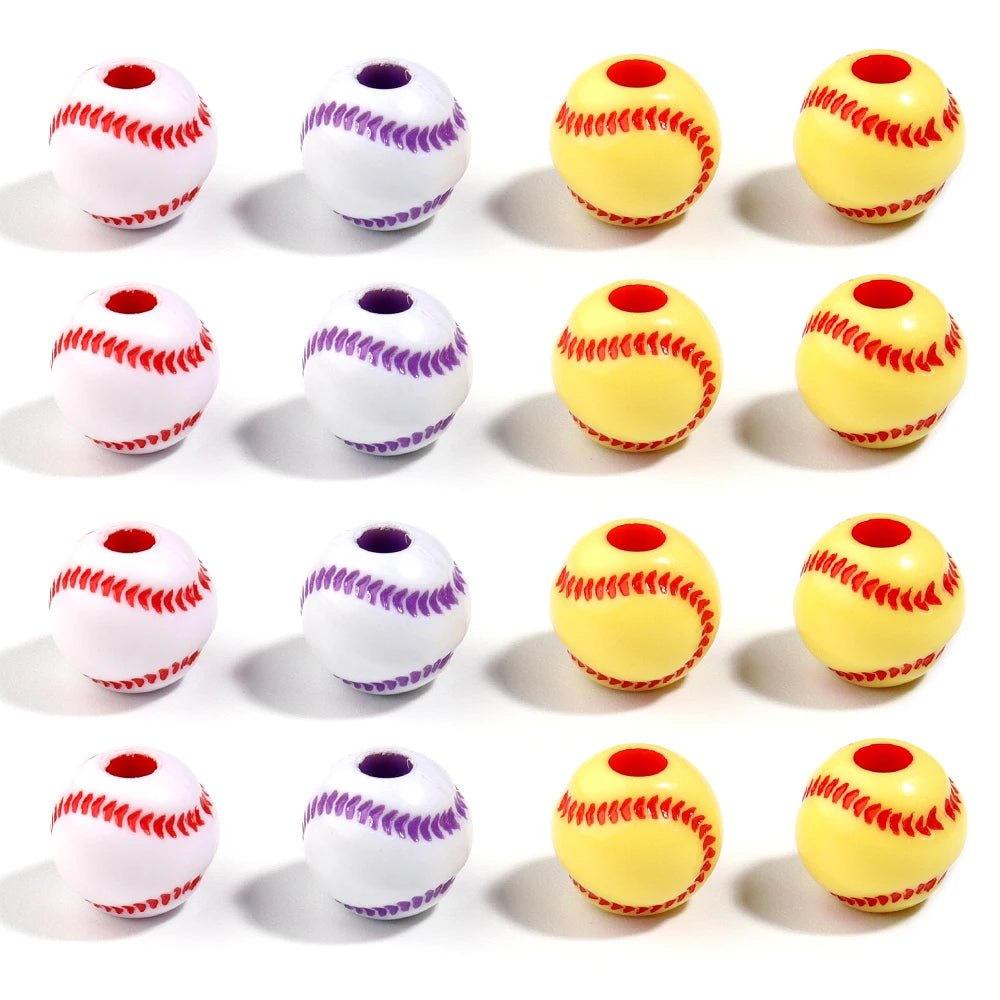 50pcs Sport Ball Acrylic Spacer Beads – DIY Jewelry Making Acrylic Spacer Beads PLUSH