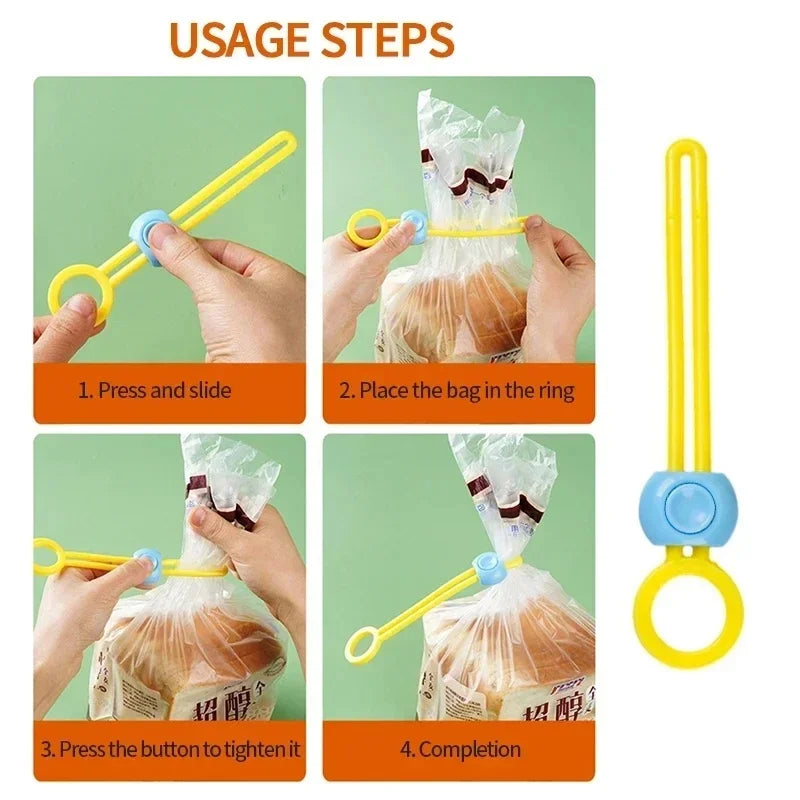 3-Pack Silicone Food Bag Sealing Clips | Adjustable Kitchen Straps Food Bag Sealing Clips PLUSH