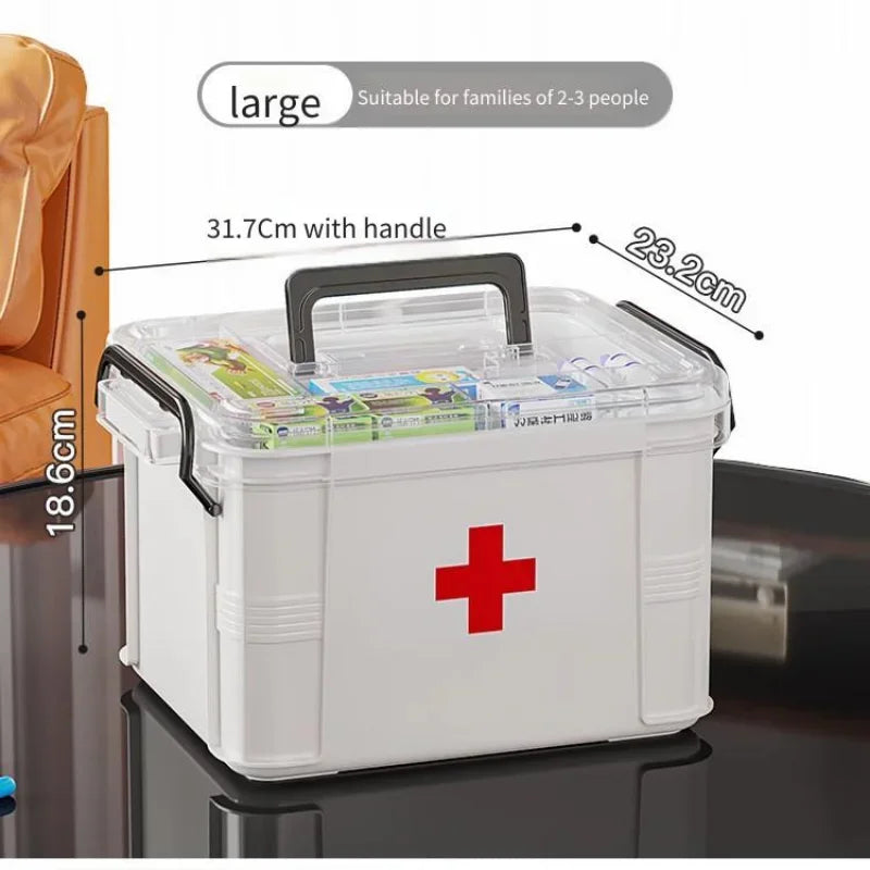 Large Family Medicine Organizer Box – Child-Safe Storage Cabinet Medicine Storage Box PLUSH B