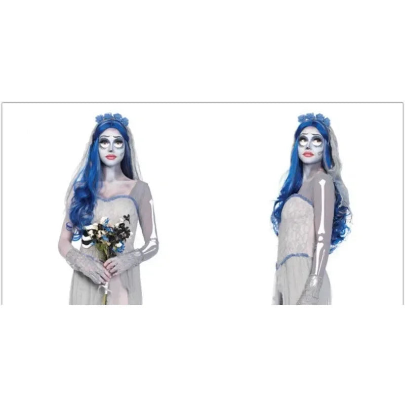 Ghost Bride Halloween Costume Dress – Women's Vampire Set Halloween Costume Dress PLUSH