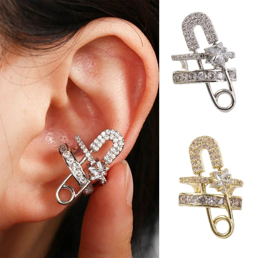 Zircon Ear Cuff Clip – Geometric Korean Style Women's Jewelry Ear Cuff Clip PLUSH