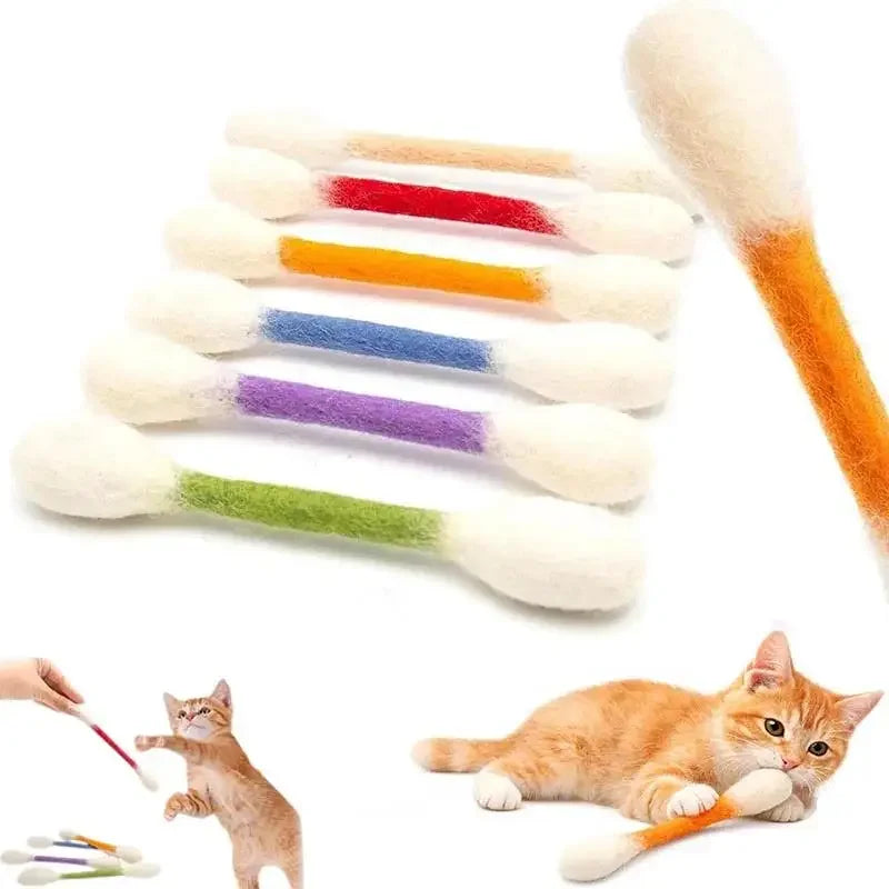 Giant Cotton Swab Cat Kick Toy – Chew & Interactive Play Cat Kick Toy PLUSH Colorful Set