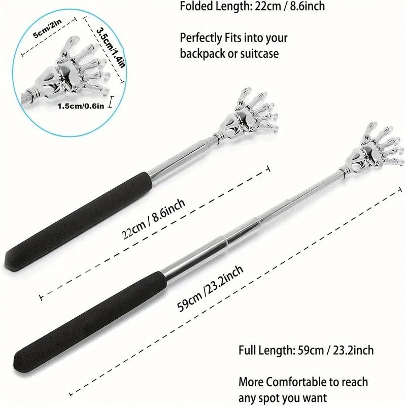 Telescoping Stainless Steel Back Scratcher – People & Pets Back Scratcher PLUSH