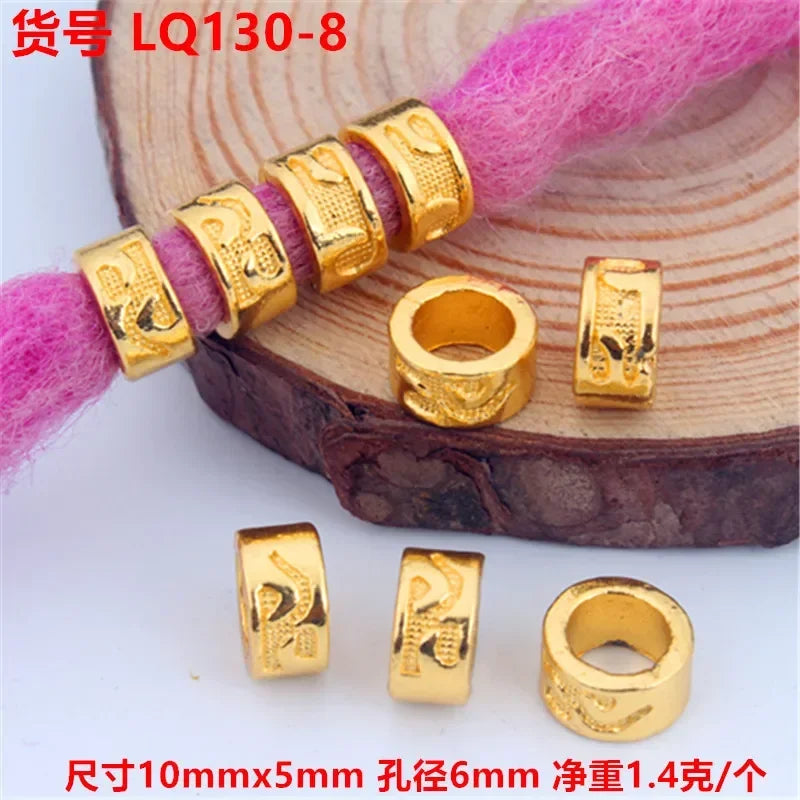 5pcs Viking Dreadlock Hair Braid Beads Cuffs Rings Gold Silver Hair Braid Cuffs PLUSH 5pcs LQ130-8